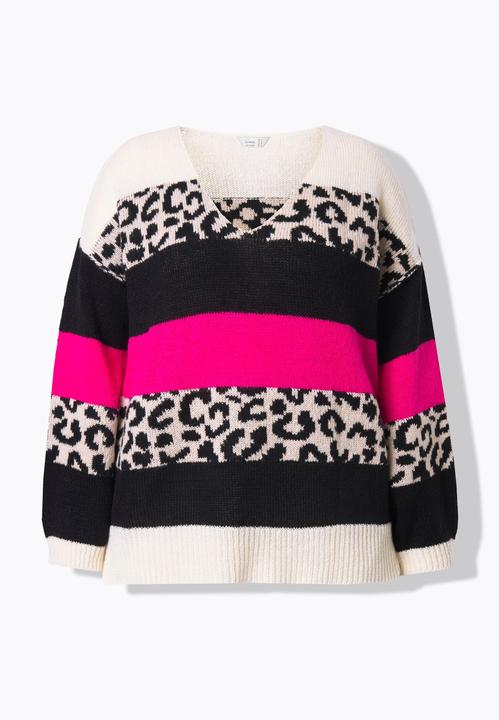 Produktbild Miamoda Pullover, oversized, Blockstreifen mit Leo (58)