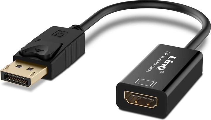 Image du produit LinQ Adaptateur de port DisplayPort / HDMI / câble vidéo, 23cm de câble, - Noir (HDMI, 15 cm)