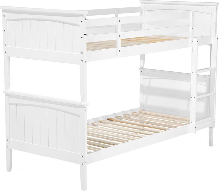 Beliani Hochbett Holz mit Bettkasten weiss 90 x 200 cm RADON (90 x 200 cm)