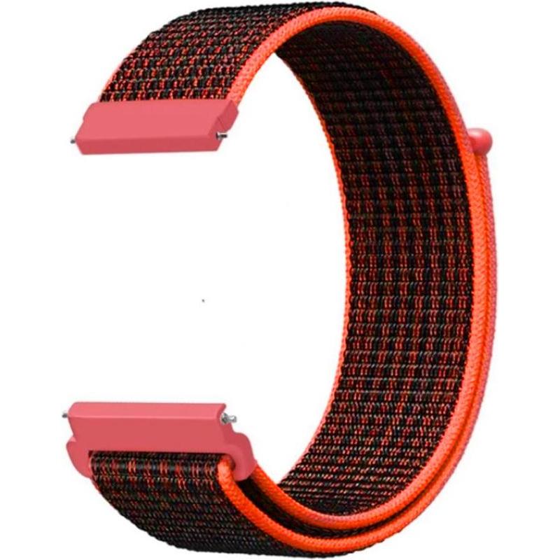 Thumbnail - Strap-it Nylonarmband (22 mm, Nylon), Uhrenarmband, Schwarz, Orange, Mehrfarbig