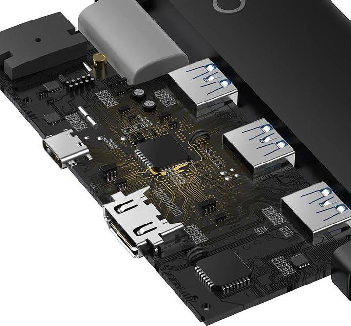Produktbild Baseus HUB Lite Series 5-Port USB-C to HDMI+USB3.0x3+PD (Black) (USB-C, 5 Ports)