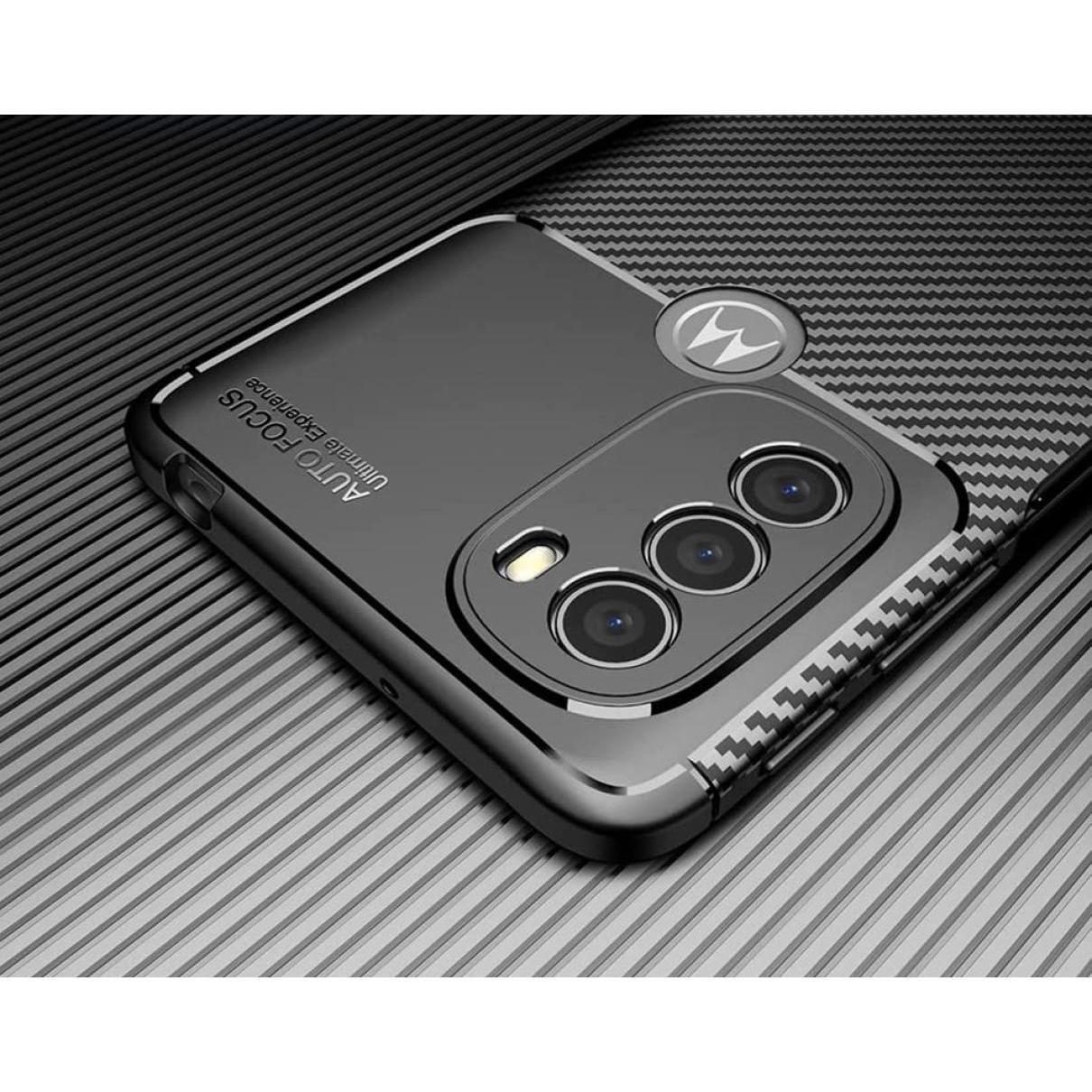 Thumbnail - Screenguard Motorola Moto G41 Hülle Carbon Design TPU Case (Motorola Moto G41), Smartphone Hülle, Schwarz