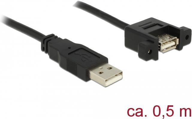 Produktbild Delock USB-Verlängerungskabel (0.50 m, USB 2.0)