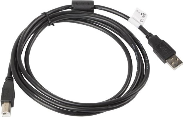 Produktbild Lanberg CA-USBA-11CC-0018-BK USB Kabel 1,8 m 2.0 USB B Schwarz (1.80 m, USB 2.0)
