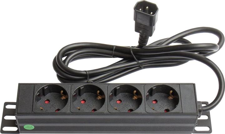 Actual product image Good Connections Power strip 25,40cm (10"), 1U, IEC plug C14 to 4x Schuko socket