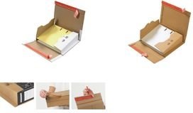 Produktbild Colompac Ordner-Versandkarton, braun, für Ordner DIN A4 mit Rückenbreite 35 bis 80 mm, stabile Wellpappe (20 x)