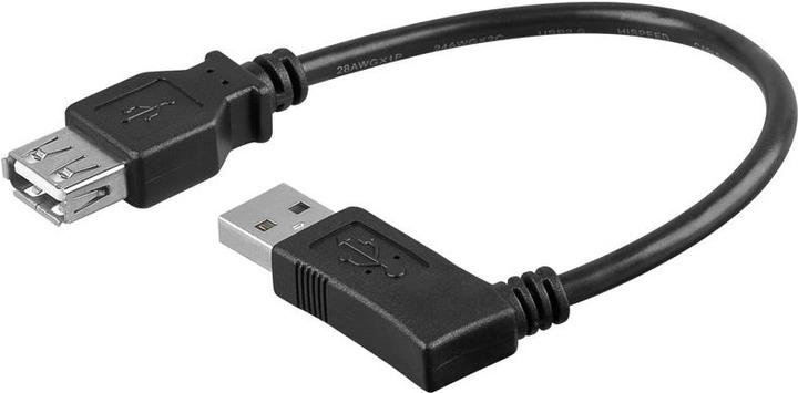 Immagine prodotto Goobay Cavo di estensione USB 2.0 Hi-Speed, nero, 0,15 m (0.15 m, USB 2.0)