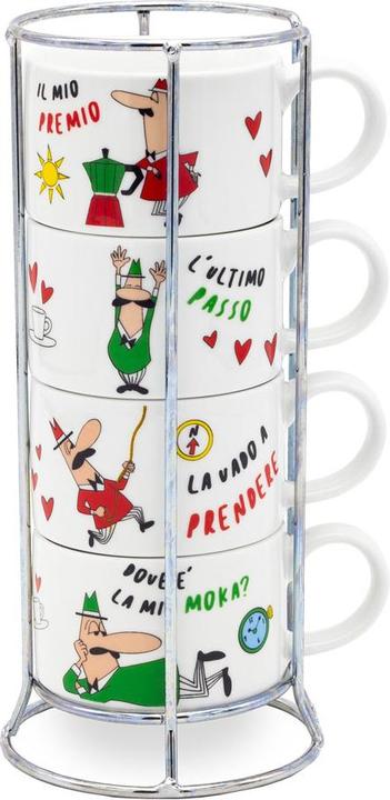Bialetti Set 4 Cups Cappuccio Stackable (265 ml, 4 x)