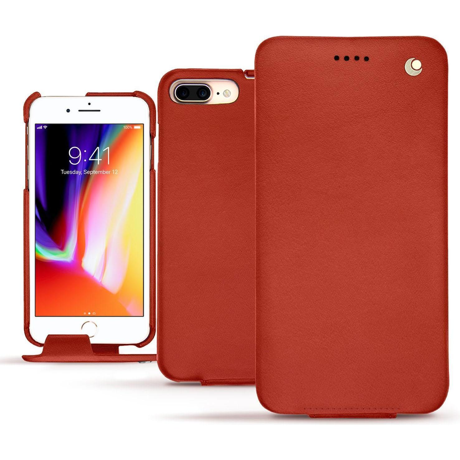 Thumbnail - Noreve Lederschutzhülle vertikal (Apple iPhone 8 Plus), Smartphone Hülle, Orange