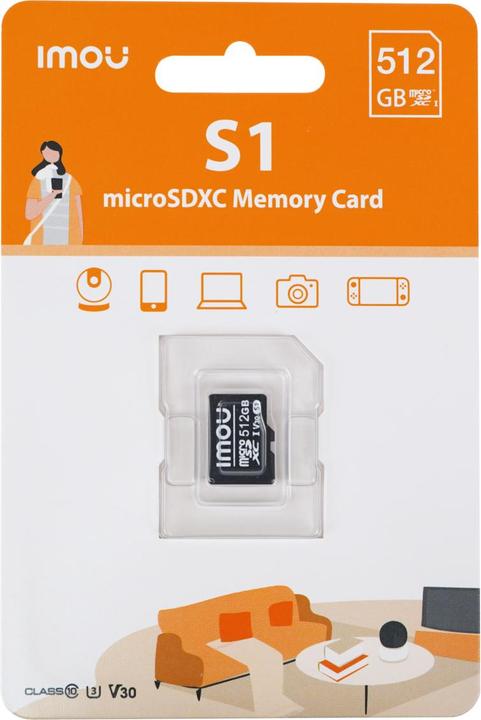 Produktbild Imou MicroSD-Speicherkarte von Modell ST2-512-S1 512GB Kapazität (512 GB, microSDXC, U3, UHS-I)