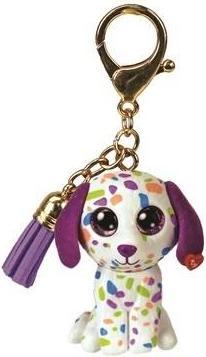 Actual product image Ty T25056 - Key Ring Mini Boos Clips - Dog - Darling - With purple tassel - The fashionable keychain