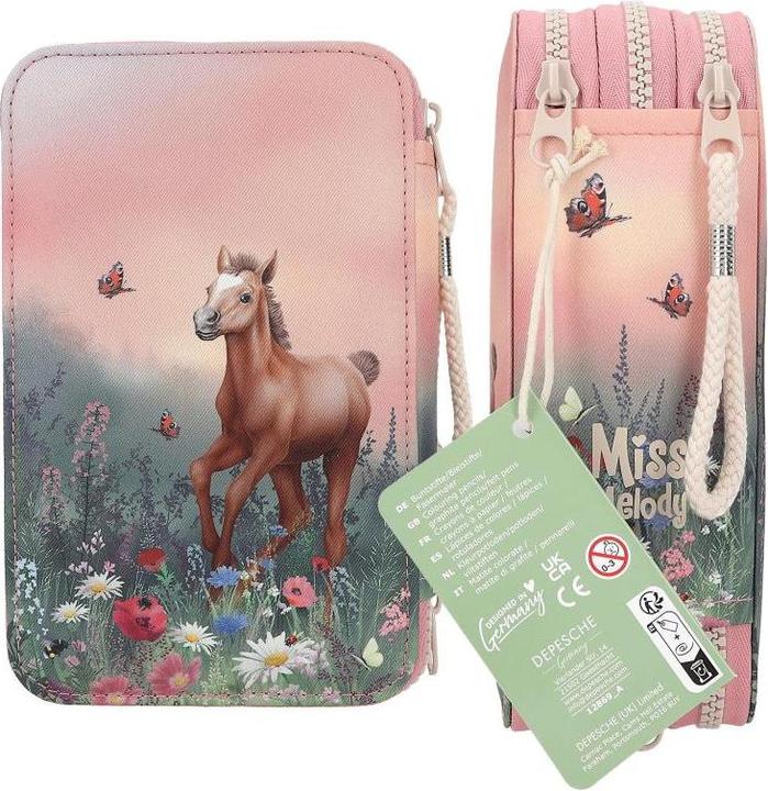 Actual product image Depesche Miss Melody triple pencil case FLOWERS ( 0412869 )