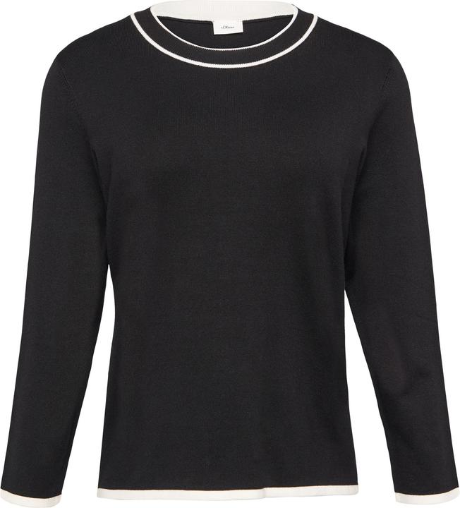 Actual product image s.Oliver Strickpullover Strickpullover mit verkürzten Ärmeln und Kontrast-Details (36)