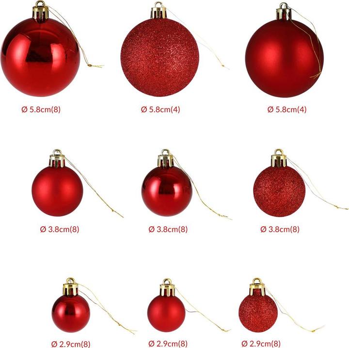 Image du produit Deuba Décorations pour l'arbre de Noël 77 pcs (77 -pièce)