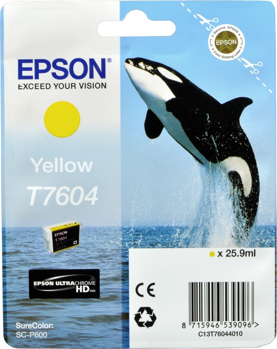 Actual product image Epson T7604, Ultra Chrome HD (Y)