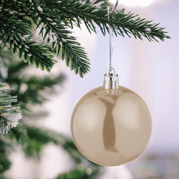 Productafbeelding Relaxdays - Weihnachtskugeln 100er Set, Creme/ Silber, 7 x 6 cm (100 -Part)