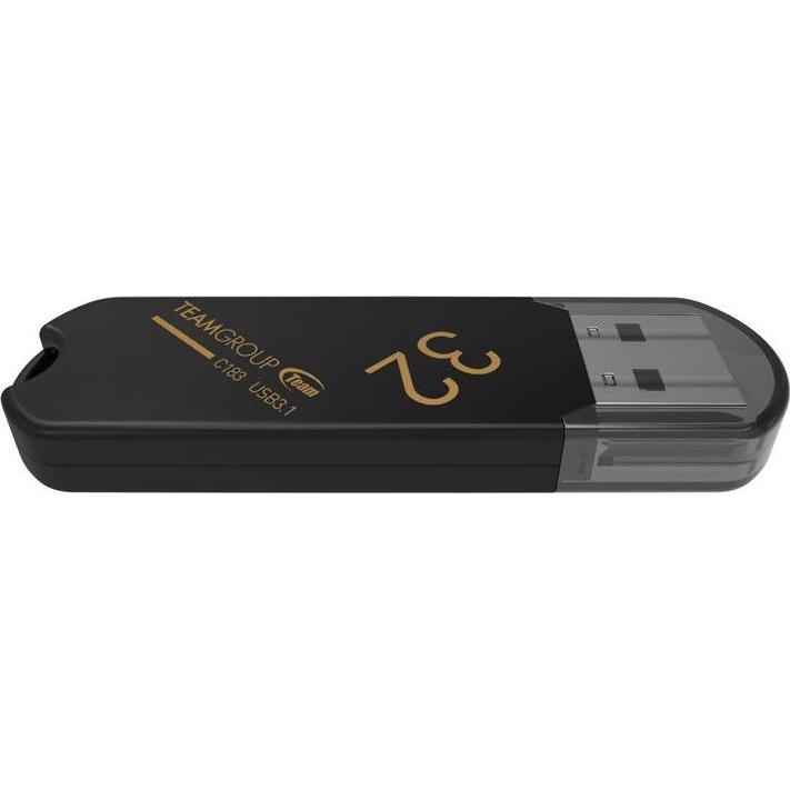 Team Group C183 USB-Stick USB Typ-A 3.2 Gen 1 (3.1 Gen 1) (32 GB, USB 3.2, USB-A), USB Stick, Schwarz