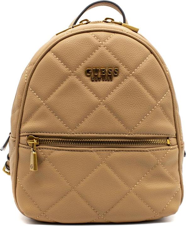 Guess Abey, Synthetic Leather, Textile Backpack, Beige, HWQB8558320, For W