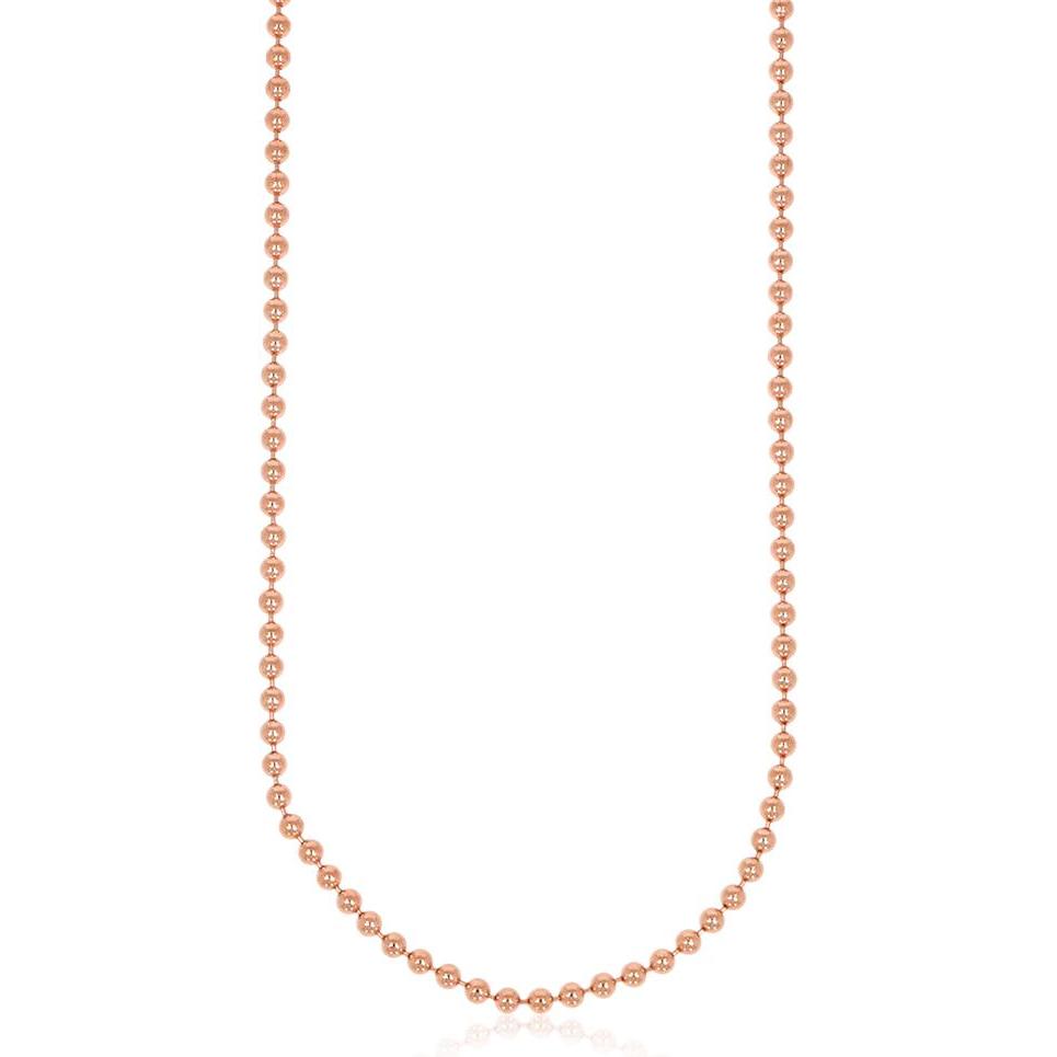 Xen, Halsschmuck, Kugelkette 42 cm lang aus 925 Silber rosévergoldet, (925 Sterling Silber, 42 cm)