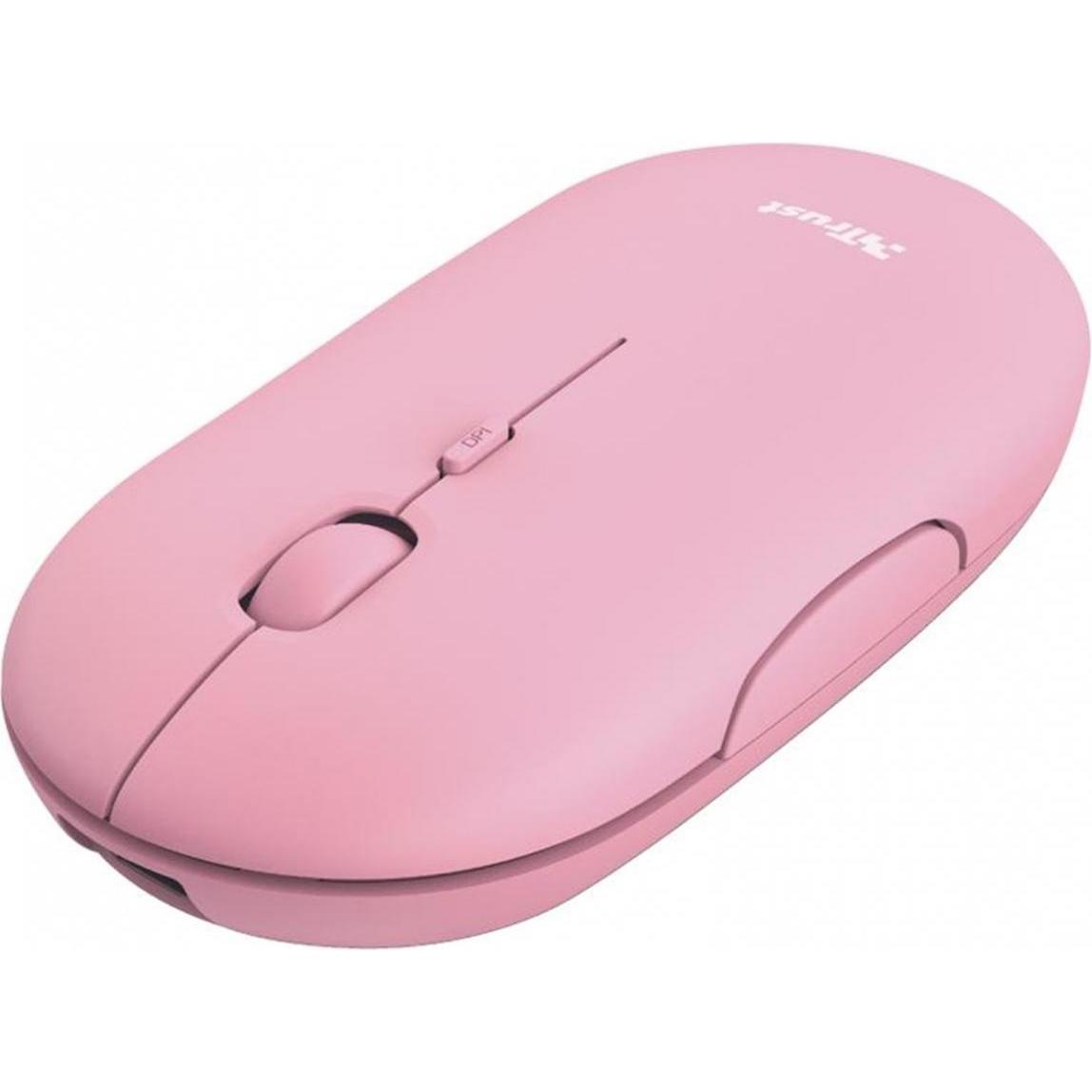 Trust Maus Puck Rechargeable Pink (Kabellos), Maus, Rosa