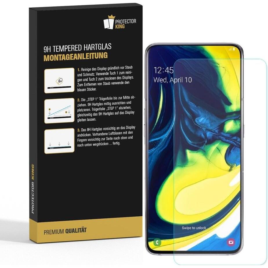 Thumbnail - Protectorking 4x Echtes Tempered 9H Panzerhartglas 3D KLAR (4 Stück, Samsung Galaxy A80), Smartphone Schutzfolie