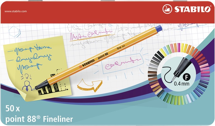 Actual product image STABILO point 88 Fineliner (Multicoloured, 50 x)