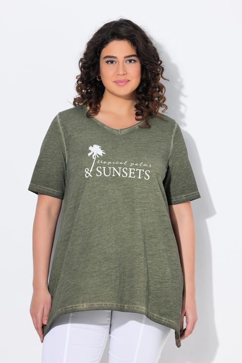 Produktbild Ulla Popken T-Shirt, cold dyed, A-Linie, V-Ausschnitt, Halbarm (42, 44)