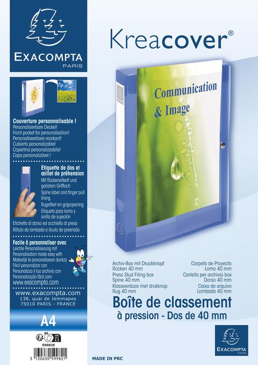 Produktbild Exacompta Archivbox 40mm Polypropylen blau (A4)