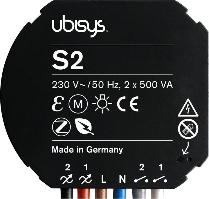 Actual product image Ubisys Circuit breaker S2 ZigBee 3.0 (Switch actuator)