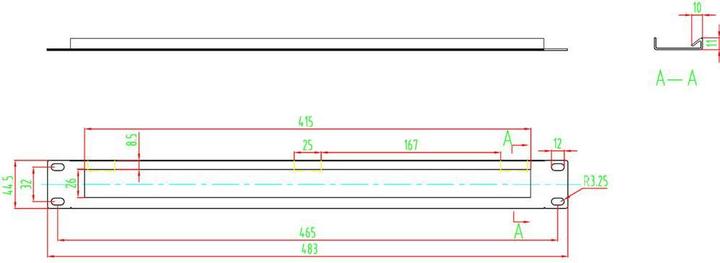 Actual product image Renkforce 48.26 cm (19"³) cable entry 1U with brush insert RF-KDB-100B