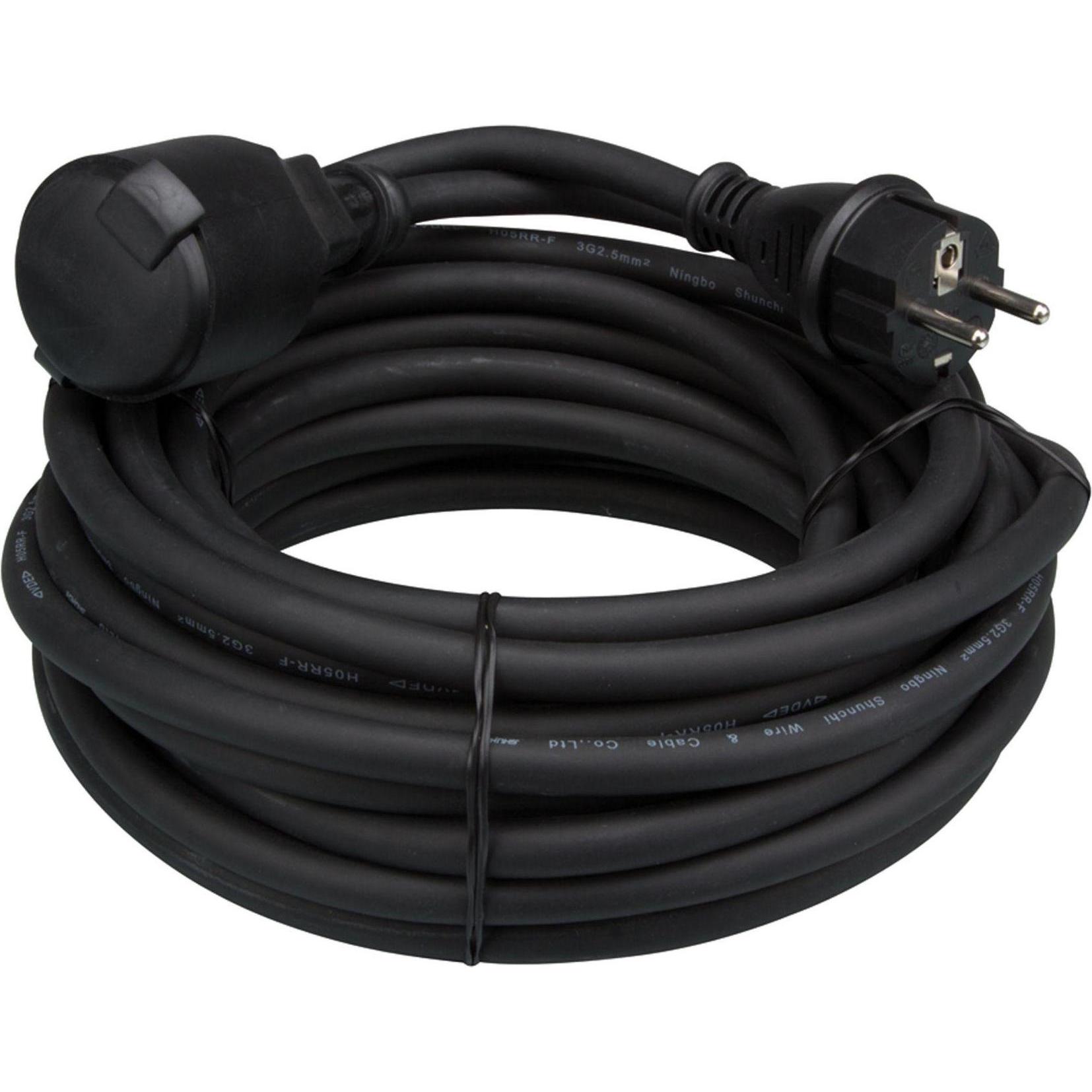 Velleman, Verlängerungskabel, GUMMI-VERLÄNGERUNGSKABEL - 25 m - 3G2.5 (25 m, CEE 7/5)