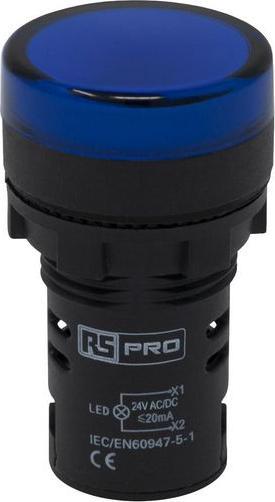 RS PRO Kontrollleuchtenanzeige LED blau 24V