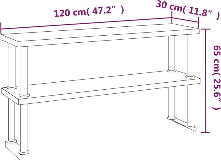 Image du produit vidaXL Küchen-Arbeitstisch (60 cm, 120 cm)