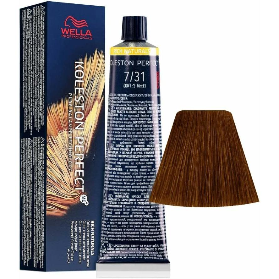 Wella, Tinta, Koleston Perfect ME+ Rich Natural 7/31 60ml (7, 31)