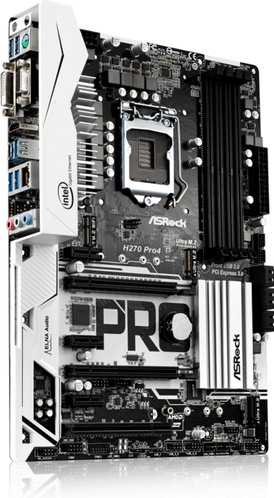 Produktbild AsRock H270 Pro4 (LGA 1151, Intel H270, ATX)