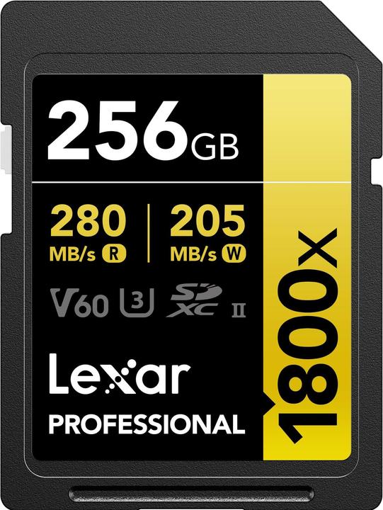 Actual product image Lexar Professional 1800x (256 GB, SDXC, U3, UHS-II)