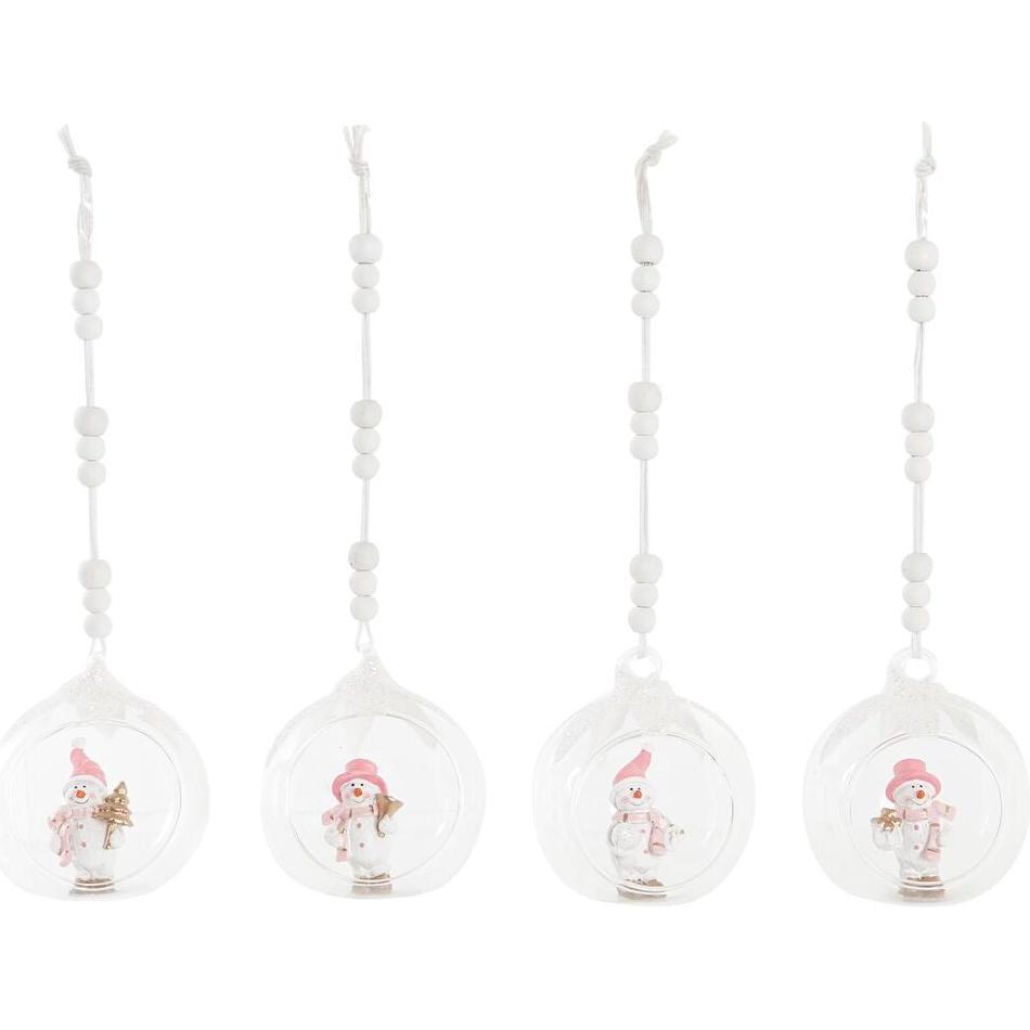 DKD Home Decor, Decorazioni per albero di Natale, Weihnachtsschmuck Kristall Harz (7 x 6 x 8 cm) (4 Stück) (4x)