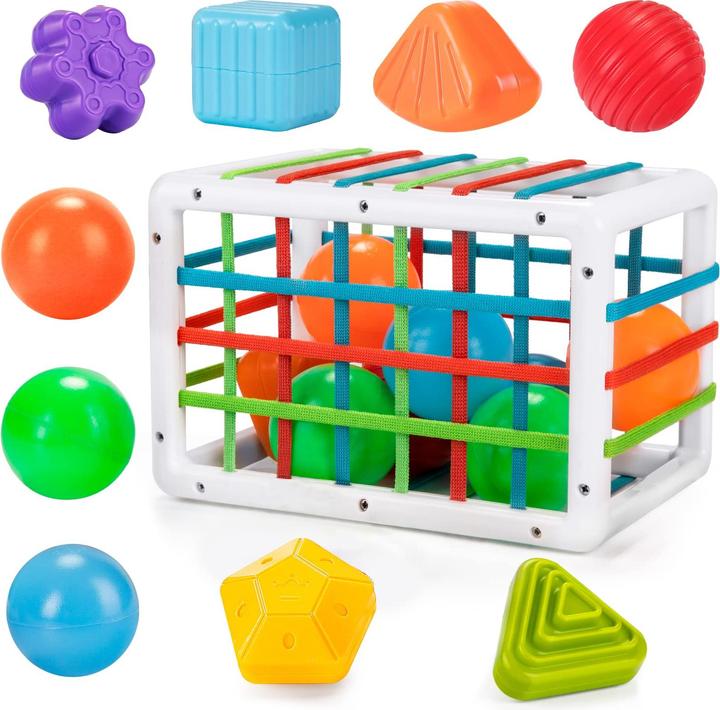 Actual product image Activity Board Shape sorting toy with 12 blocks Baby sensory learning toy