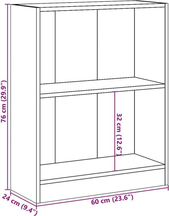 Produktbild VidaXL Bücherregal Regal Standregal Büroregal Aktenregal Aufbewahrungsregal Weiss (80 x 24 x 109 cm)