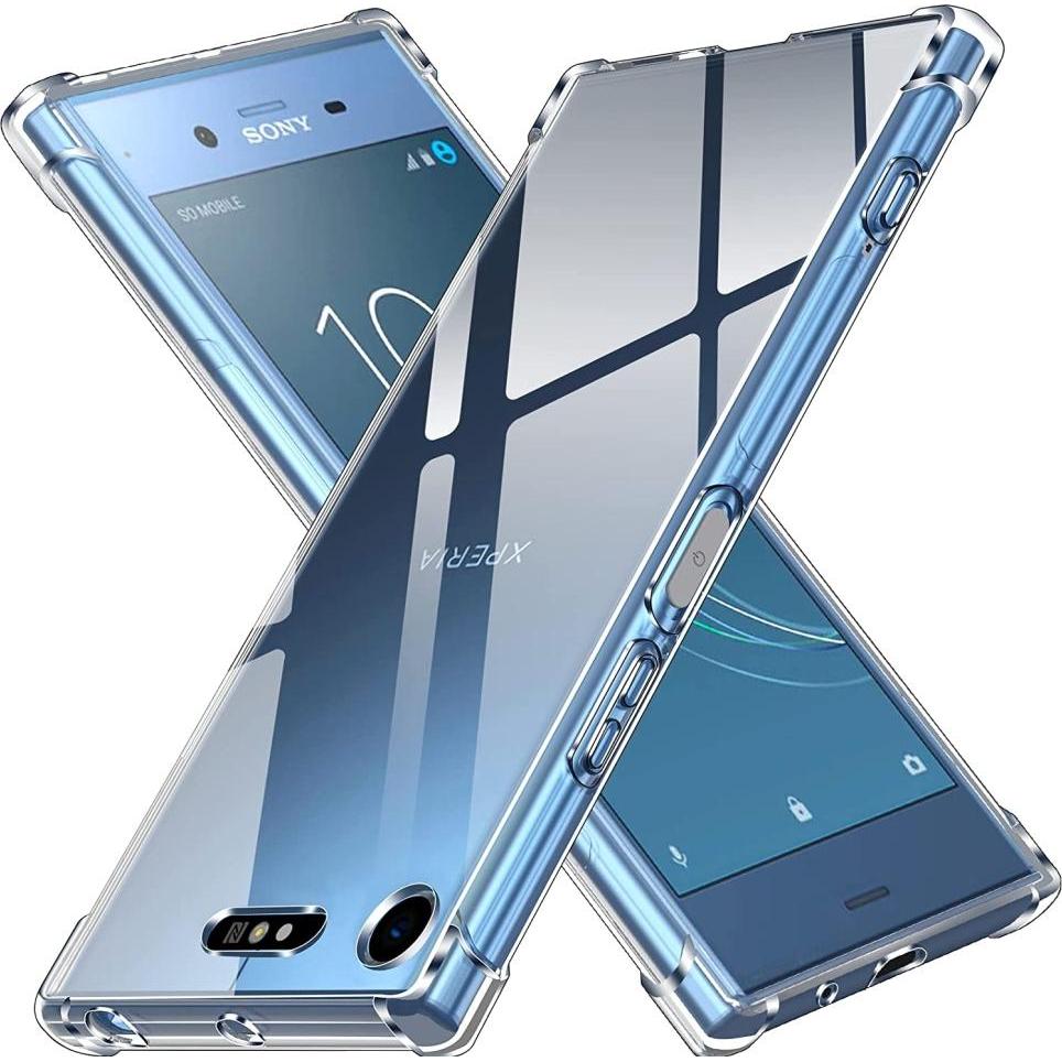 Screenguard Sony Xperia XZ1 Hülle Crystal Soft Airbag Bumper (Sony Xperia XZ1), Smartphone Hülle, Transparent
