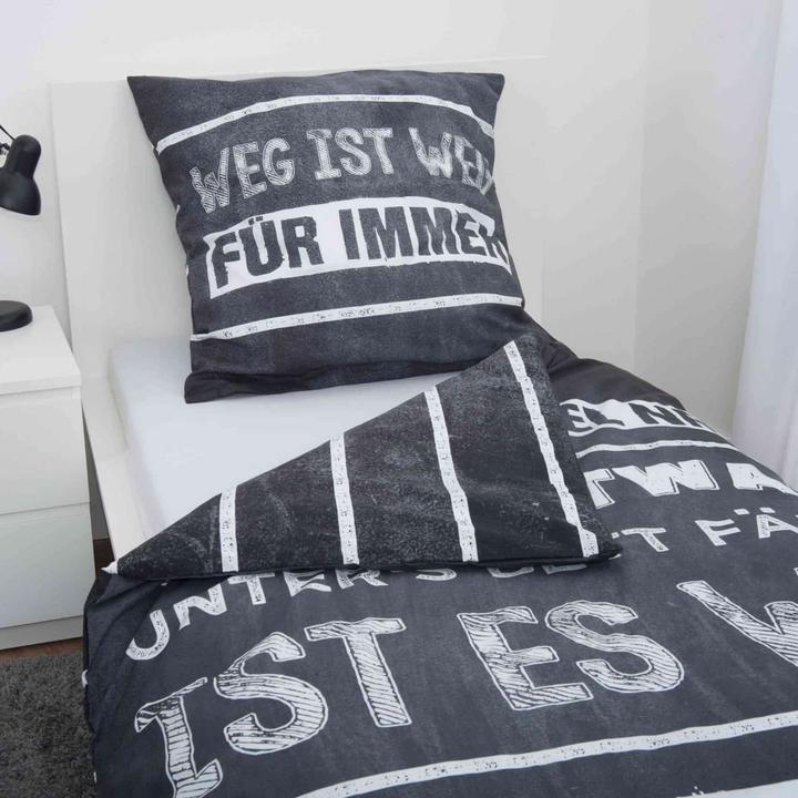 Produktbild Herding Sprüche Bettwäsche (135 x 200 cm, 80 x 80 cm)