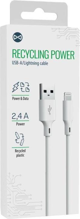 Produktbild Forever Core Forever Recycling Kabel USB-A - Lightning 1,5m 2,4A HDKR12-AL-00 weiss (1.50 m, USB 2.0)