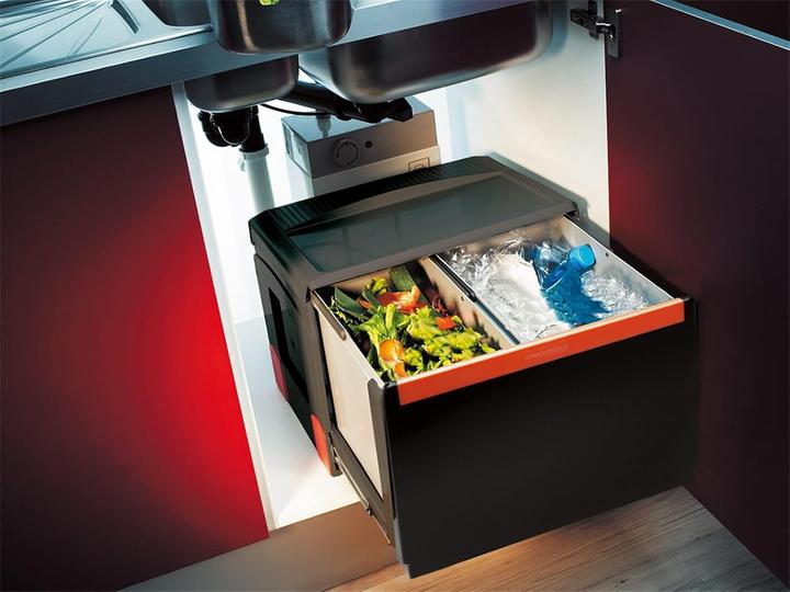 Image du produit Franke Poubelle Cube 50, ouverture automatique, 2x14l, 134.0055.292 (32 l)
