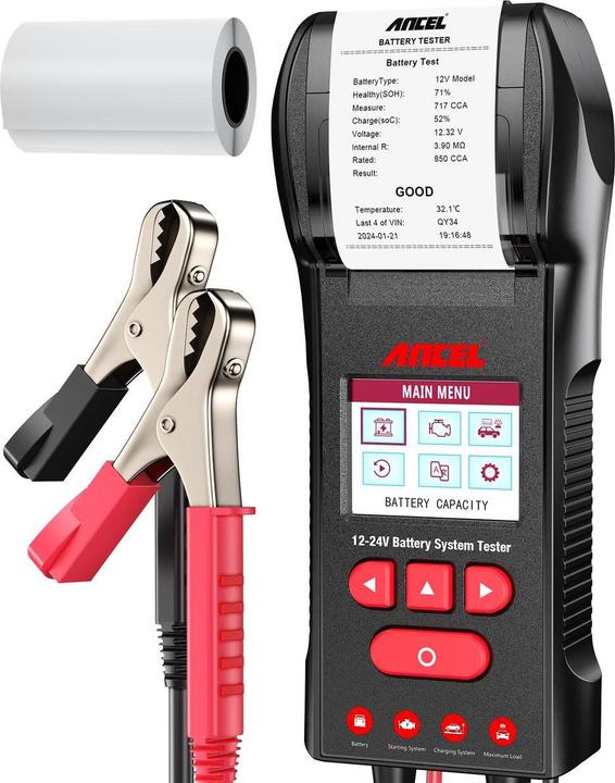 Ancel Battery tester with printer