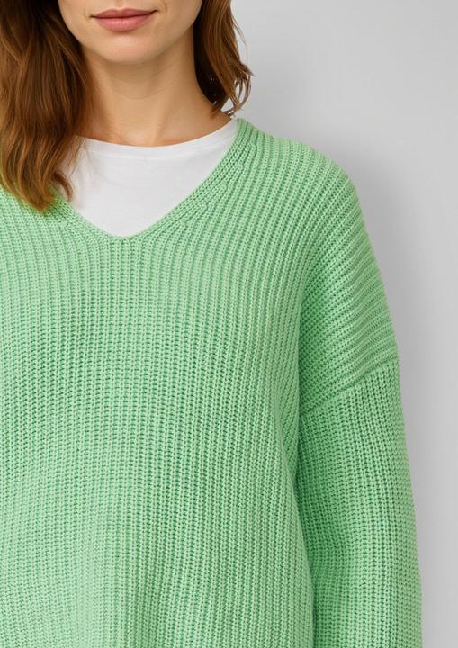 Produktbild s.Oliver Strickpullover Grobstrickpullover mit V-Ausschnitt im Relaxed Fit (46)