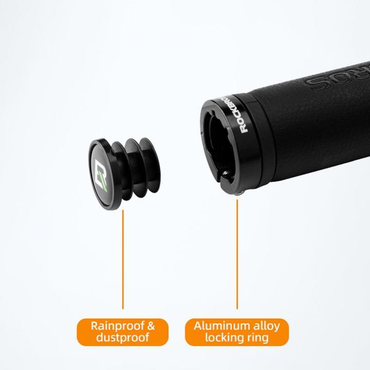 Actual product image Rockbros 40210003001 microfibre bicycle handlebar grips - black