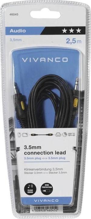 Immagine prodotto Vivanco Audiokabel Klinkenst. 3,5mm - Klinkenst.3,5mm, 2.5m (2.50 m)