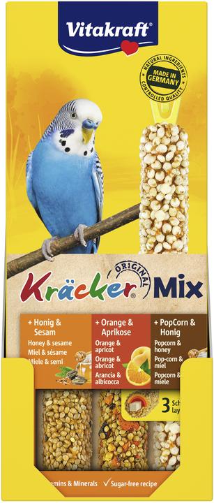 Vitakraft Kräcker® Mix Honey/orange/popcorn for budgies (3 x)
