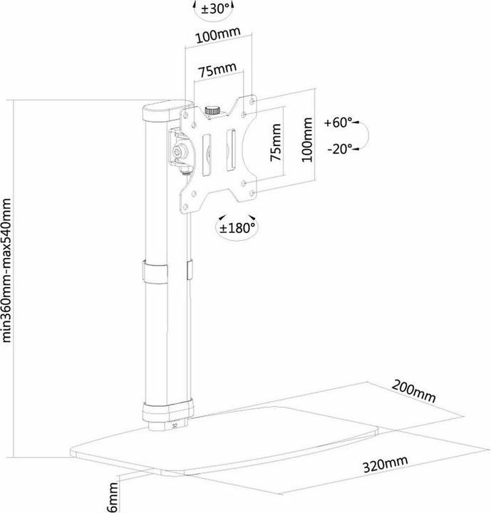 Produktbild Neomounts FPMA-D890WHITE (Tisch, 30", 6 kg)