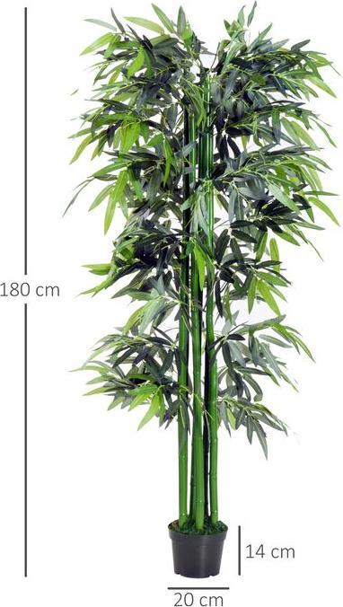 Actual product image Swisshandel24 Artificial plant, 180 cm artificial plant, artificial bamboo tree, artificial tree with cachepot (180 cm)